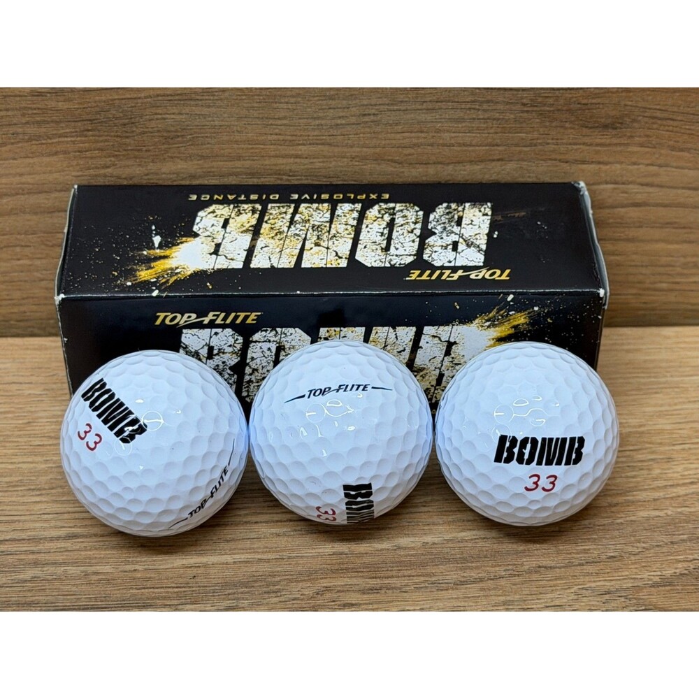 Top Flite BOMB Golf Balls White 3 Explosive Long Distance Balls In Box - New!